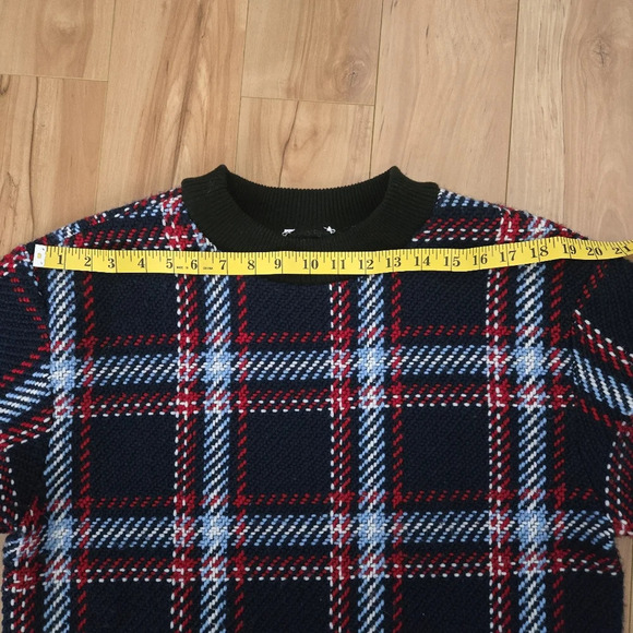 J.O.A. Plaid Knit Fringe Bottom Sweater Dress Size Medium - Picture 8 of 8